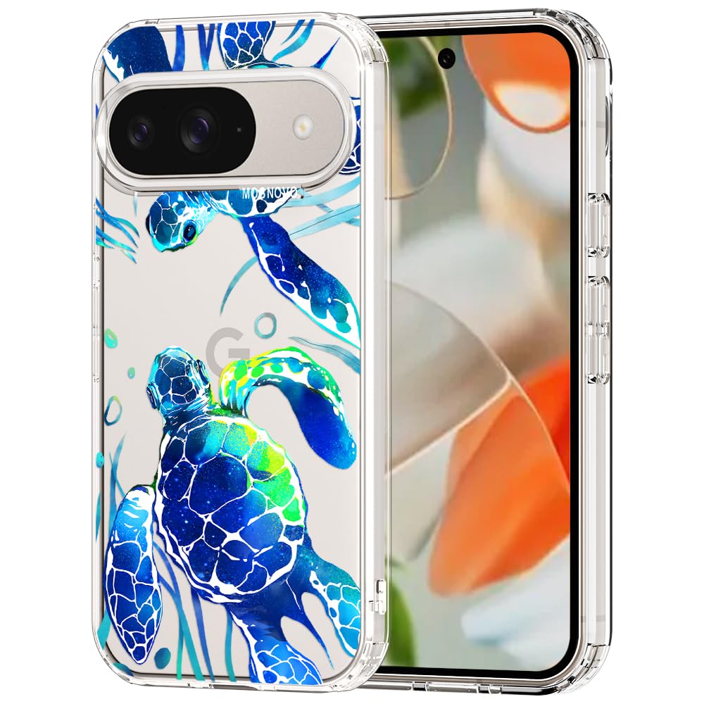 MOSNOVO Case for Google Pixel 9 & Pixel 9 Pro, [Buffertech 6.6ft Military-Grade Drop Protection] [Anti Peel Off Tech] Clear TPU Bumper Phone Case Cover Design - Great Wave — view 59