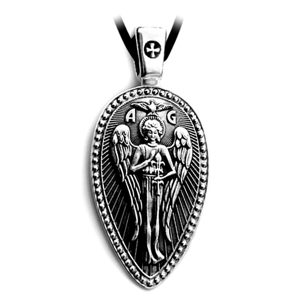 VENICEBEEBest Saint Medal Protection Sacramental Christian Amulet Solid 925 Sterling Silver Pendant Necklace + Black Velvet Pouch, Polishing Cloth, Fine Jewelry Gift Box, One Size, Sterling Silver