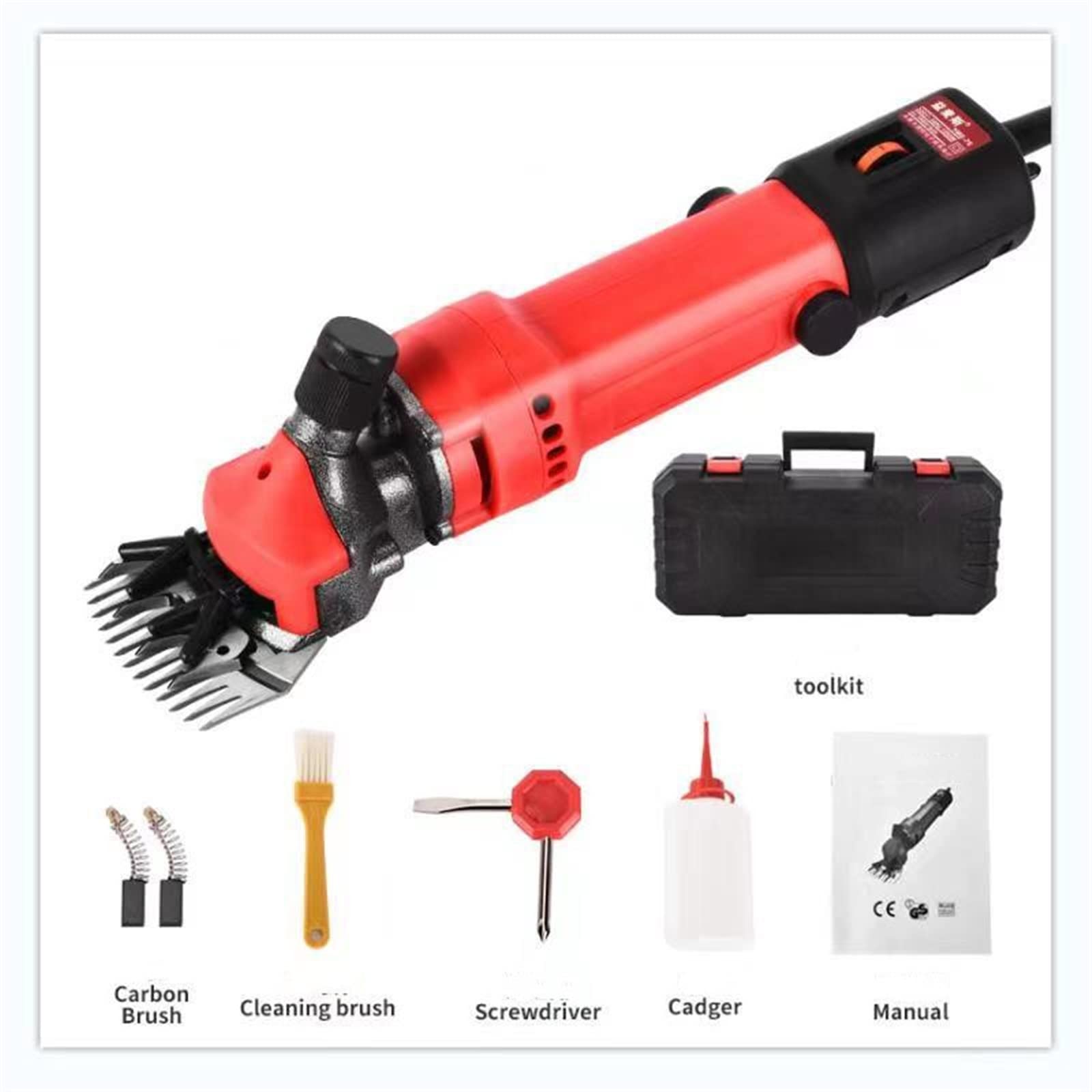 Nożyce do owiec, Elektryczna maszynka do golenia owiec, elektryczne nożyczki wełny, maszynki strzyżenia włosów, o dużej mocy(Rood,Inverter 1500W)