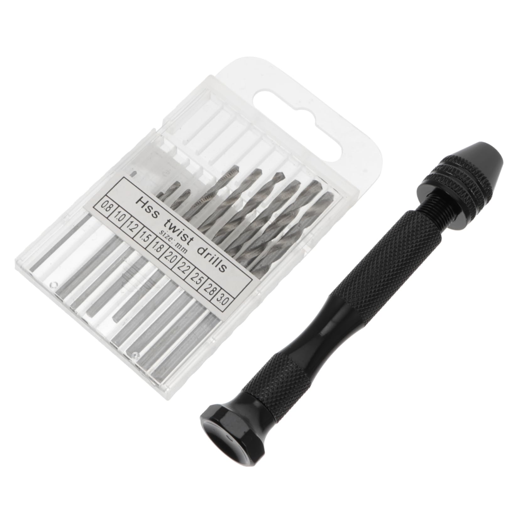 LIFKICH Mini Hand Bit Set Precision Pin Vise 10 Twist Bits for Wood Plastic Hobbies