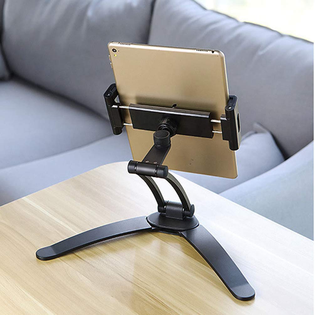 Supporto da parete per telefono cellulare e tablet portatile, staffa regolabile per scrivania, adatto a dispositivi da 12,5-19 cm, accessorio da scrivania nero