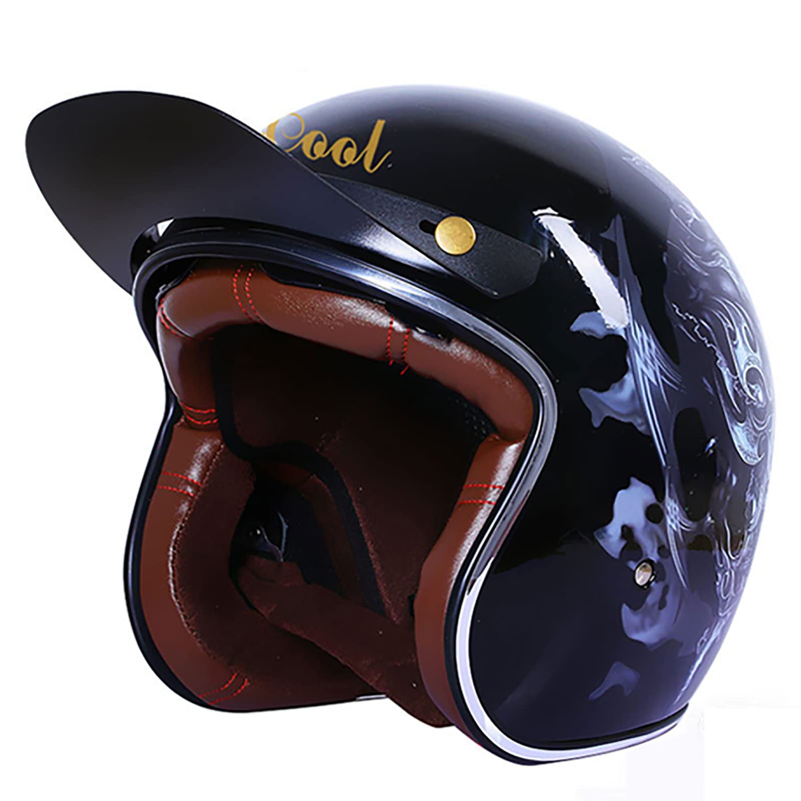 Casque jet vintage ATIBOSH idéal pour vos balades en cyclomoteur