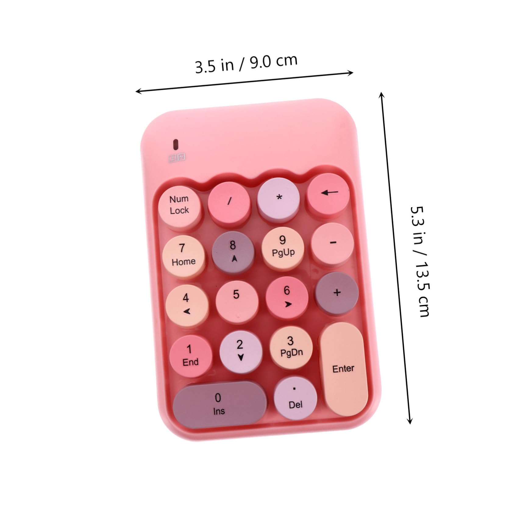 Tastiera Wireless 2.4g Compatta e Portatile Rosa 18 Tasti Indipendenti in Abs per Ufficio e Contabilità