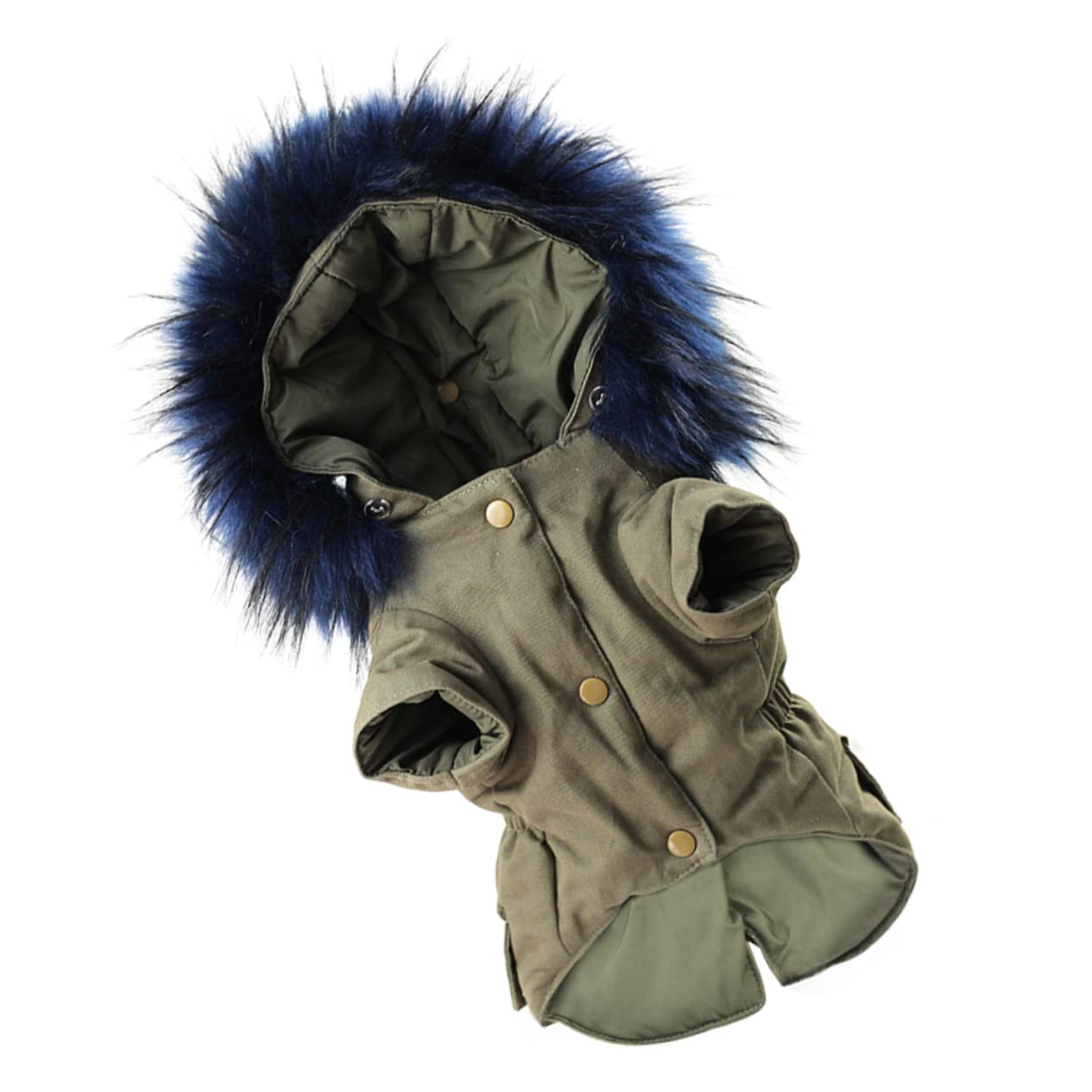 Felpa per Cane in Cotone Caldo Cappuccio Xl Militare | Morbida e Confortevole, Delicata sulla Pelle, Adatta a Cani e Animali, per Inverno e Festività