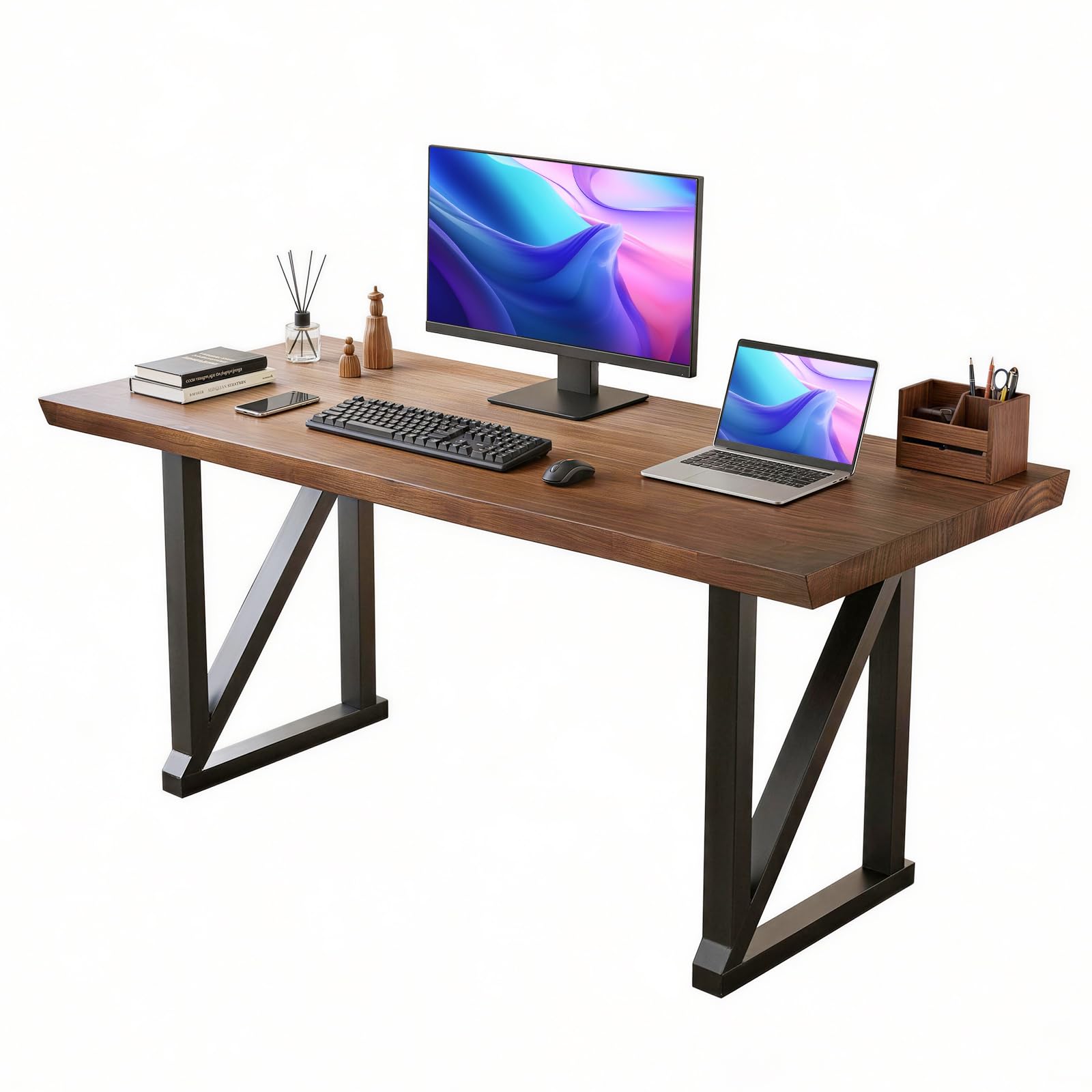 Amazon.com: jmzx store Solid Wood and Metal Modern Industrial 56