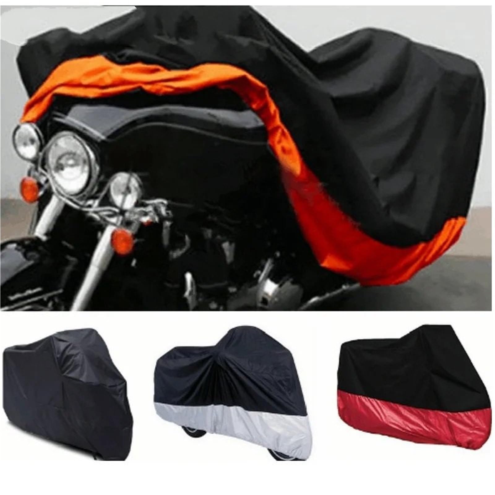 Funda para Moto para Cubierta de Motocicleta Motor Impermeable a Prueba de Polvo, Impermeable, Cubierta Exterior Resistente para Bicicletas para Todo Clima Aire Libre Cubierta de Motocicleta(Black,L)