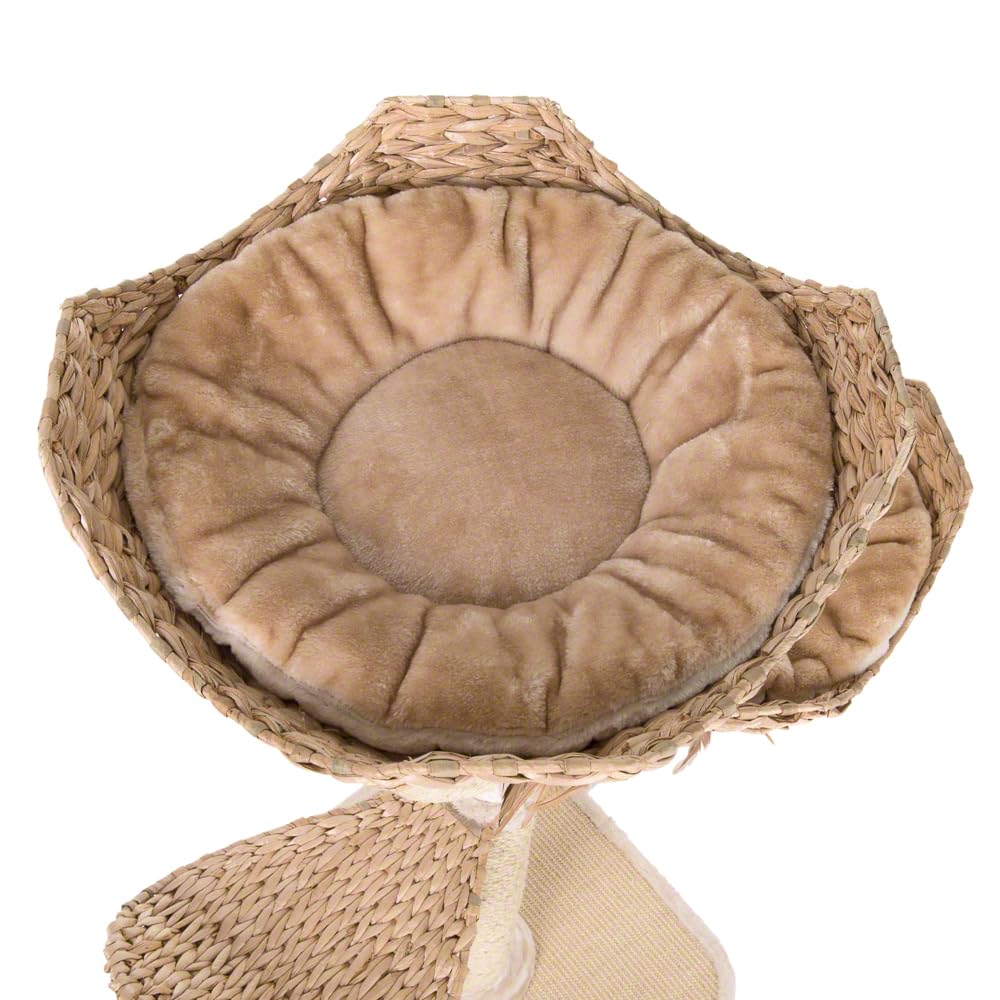 zooplus Árbol rascador Cat 's Flower | base extra gruesa | 2 cestas para dormir de jacinto de agua | incluye juguete para gatos | robusto y estable | altura: 130 cm