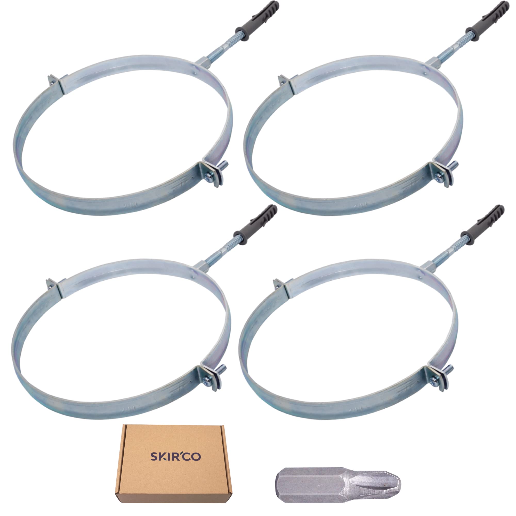 Staffe Per Tubi SKIR'CO - 2 Pezzi Per Diametri 47-51mm, Montaggio A Parete/Soffitto