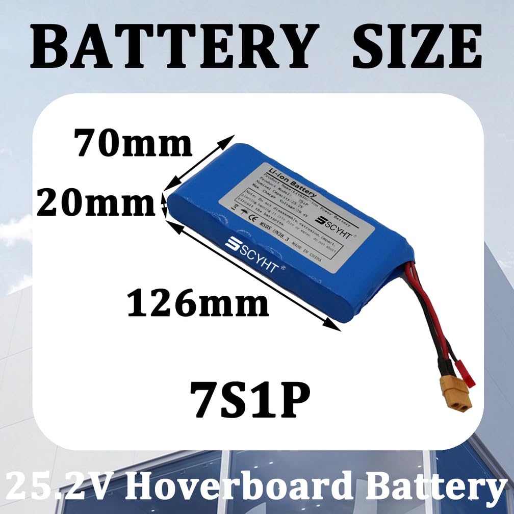 Batterie au Lithium 25,2 V Batterie Rechargeable 4 Ah 6 Ah Batteries de Remplacement 7S1P Batteries Hoverboard pour Moteur 50 W - 105 W avec Ports XT60 et JST,25.2v6ah 1pack