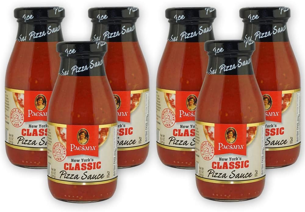 Paesana New York’s Classic Pizza Sauce, Gluten Free, Kosher Certified, 8.5 OZ - Made in The USA (6 Pack)