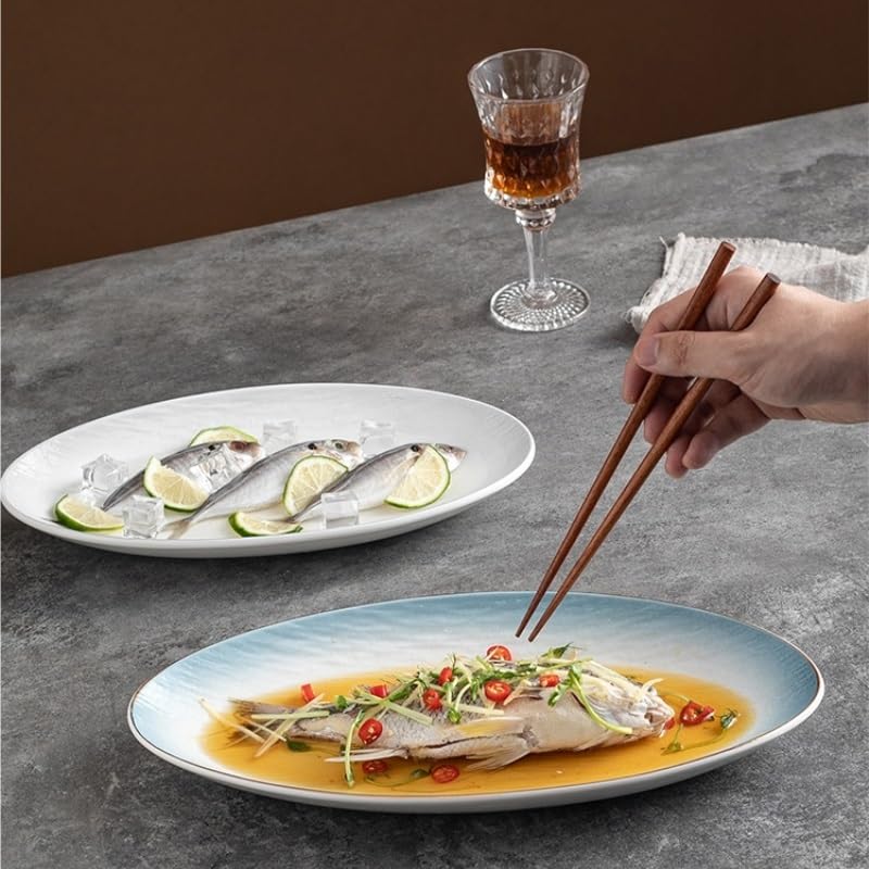 Ciotole per Pasta, Piatti da antipasto, Piatti da Pesce in Ceramica, Piatti da Frutta per Uso Domestico, Piatti da Pesce Grandi, Piatti ovali per Hotel, Piatti (C)