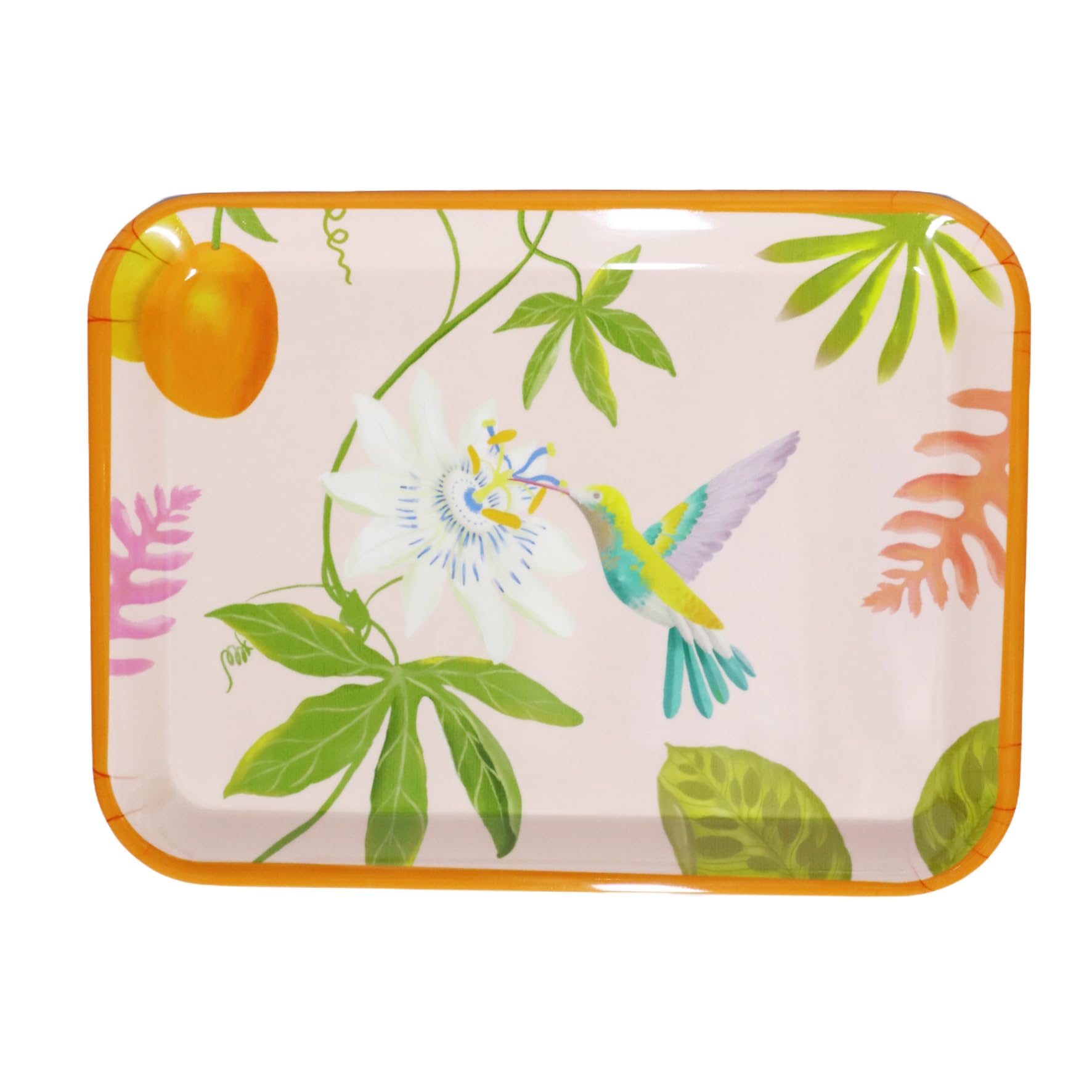 Peggy Wilkins Medium Melamine Serving Tray – Passiflora Design, Rectangular Reusable Food Serving Tray (39 x 29cm) – Lightweight, Durable, Hand Wash Only