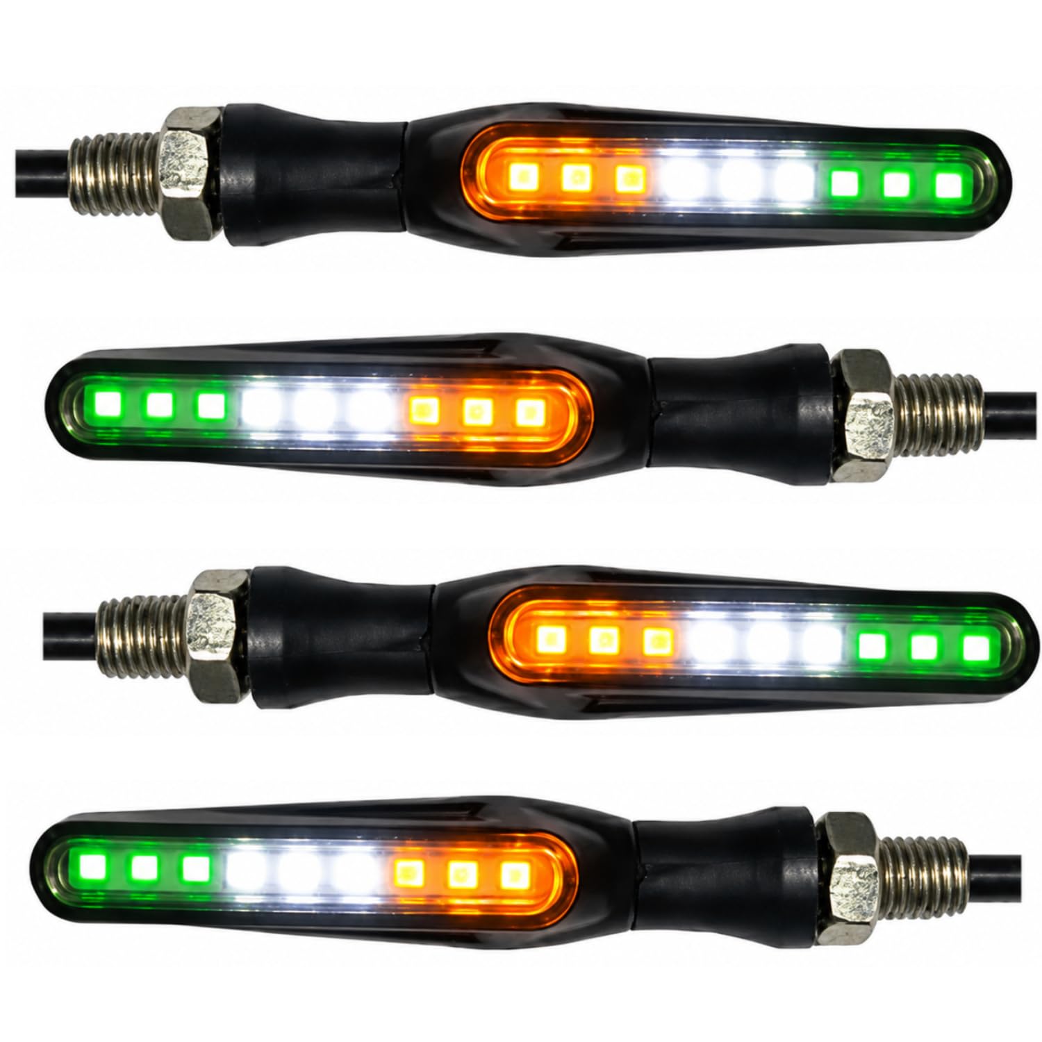 Universal 9 LED Motorcycle Bike Turn Signal Indicator Lights with DRL, Sequential Flowing Blinkers, Waterproof Flexible Body, High Brightness LED Running Lights, Front & Rear Indicator Lamp|Pack of 4-image-35
