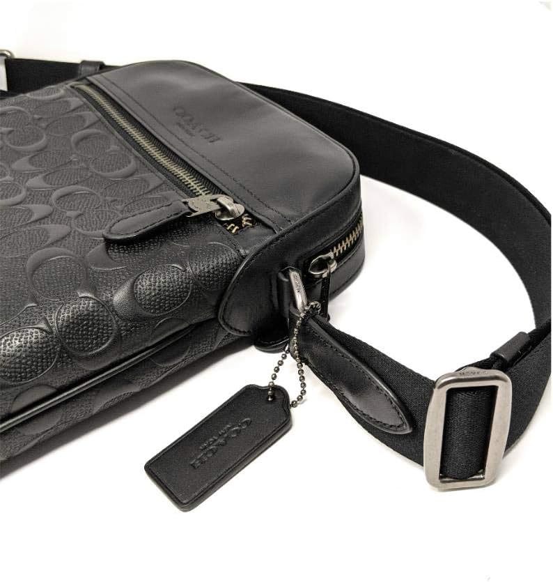  | Coach Houston Flight Bag In Signature Leather Black | Messenger Bags