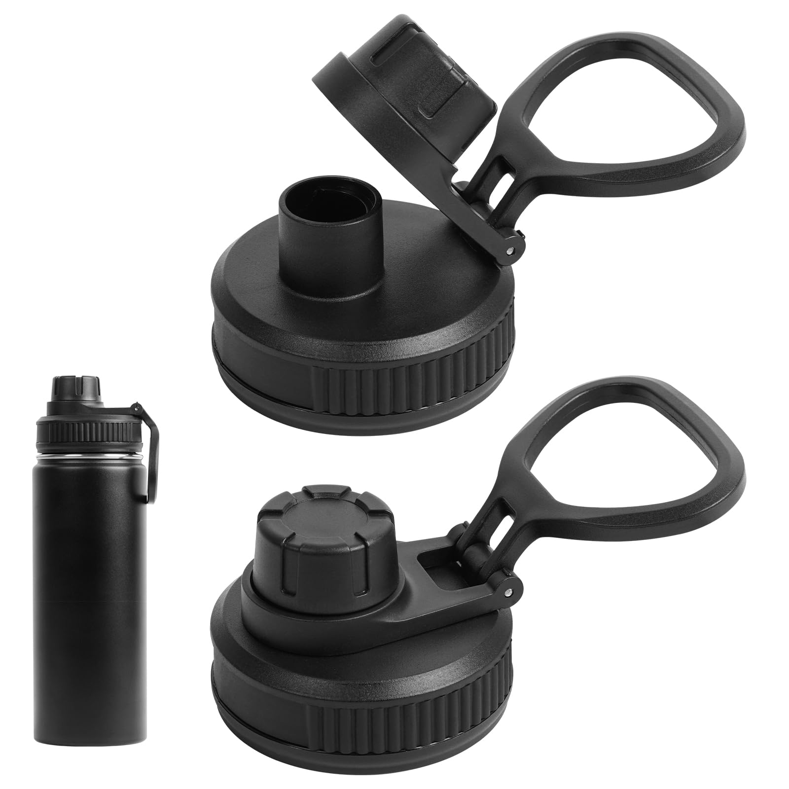 2 Pack Lid Replacement Compatible with Polar Camel, Leak Proof lid Fits for Thermoflask 20 oz 32oz 40oz Wide Mouth Bottle, Handle Easy to Carry, BPA Free.