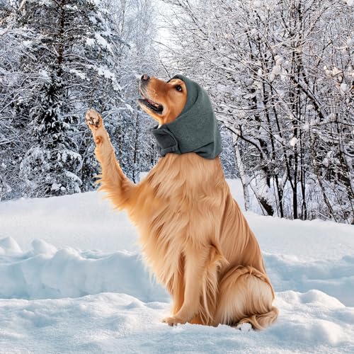 Image of Dog Calming Hoodie Ear Wraps for Dogs Ear Covers Dog Warm Ear Muffs Winter Ear Scarf for Cats Dogs