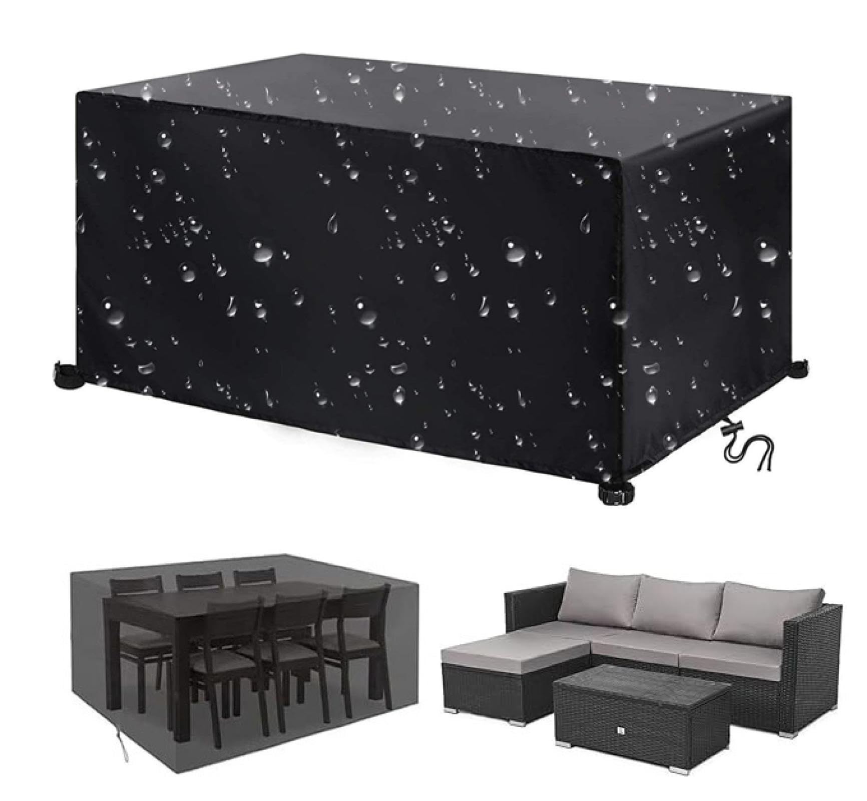 Pokrowiec na stół zewnętrzny 140 x 140 x 75 cm - 420D Oxford wodoodporny pokrowiec na meble ogrodowe - trwały prostokątny ochraniacz na meble ogrodowe i ogrodowe