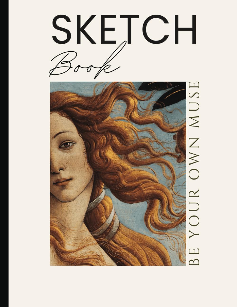 Large-Sized Sketch Book: Blank Page Sketchbook | Venus Muse Sketch Cover Design, Ideal for Sketching, Doodling, Writing, Charcoals and Pastels | 120 Pages, 8.5" x 11"