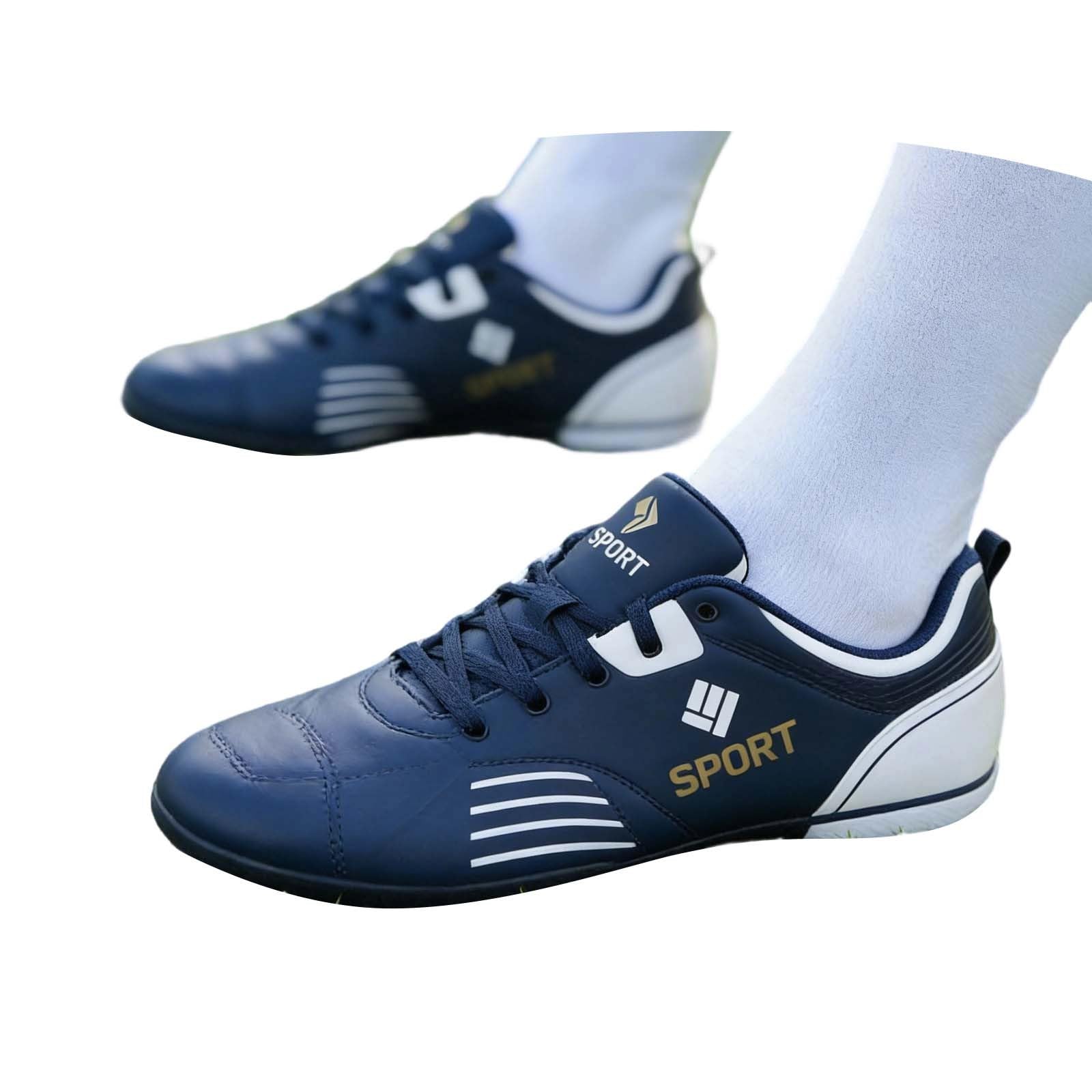 Scarpe da Calcio Uomo Ragazzo Senza Tacchetti 38-44 EU in Pelle Sintetica con Lacci Scarpe Uomo Sportive Impermeabile Antiscivolo Sneakers Casual Comode per Allenamento Indoor e Outdoor,