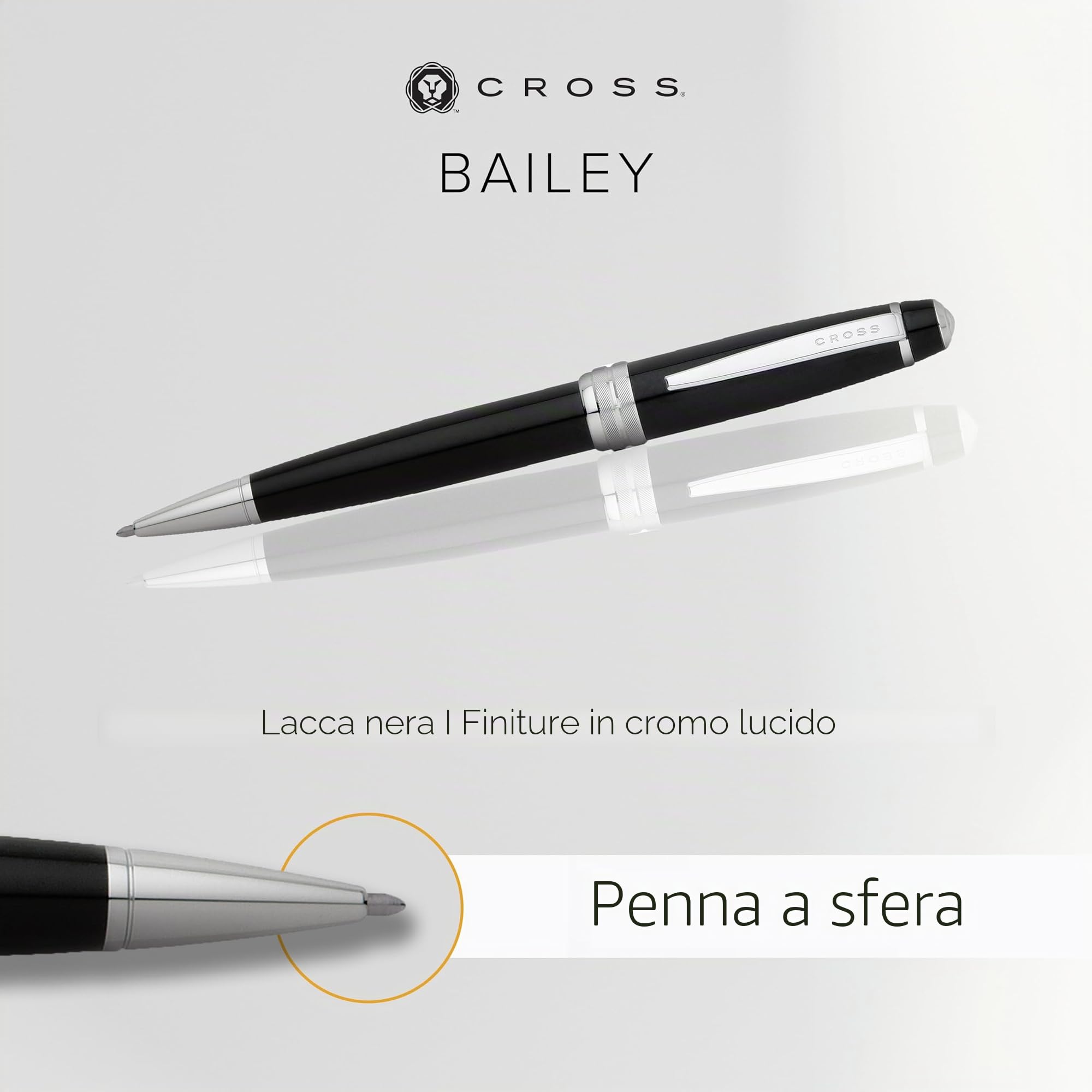 Cross Bailey - Penna a sfera laccata, colore: Nero