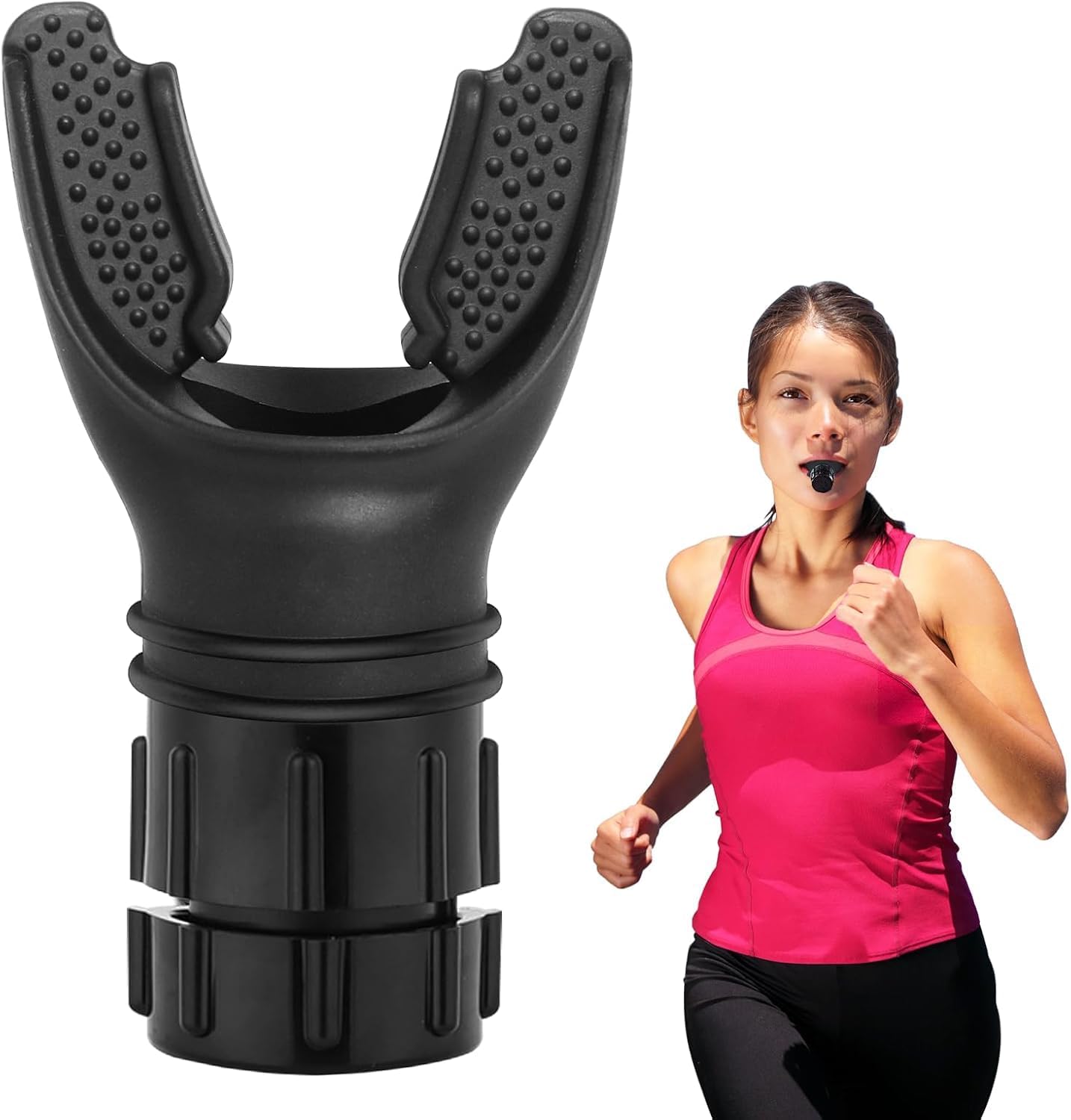 Breathing Trainer, Lung Capacity Exercise Device and Lung Exerciser for Respiratory Muscle Exercise and Increased Sports Breathing Fitness| Lungs Exercise Equipment | Men and Women | Black