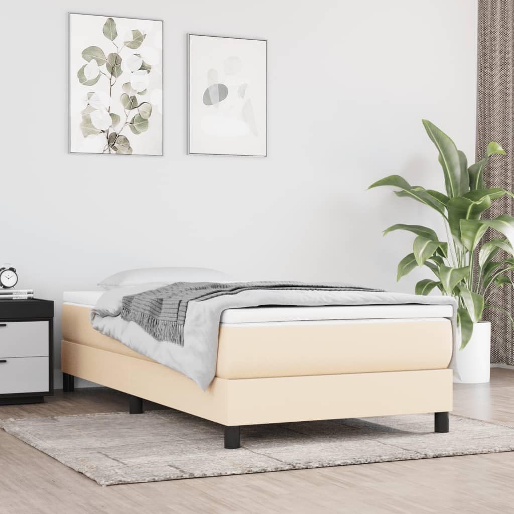 Materac ze sprężynami kieszeniowymi, 90 x 200 x 20 cm, średni kremowy, oddychający i ergonomiczny, rdzeń sprężynowy z zimną pianką i pianką memory, do sypialni, łóżka dla gości, łóżka