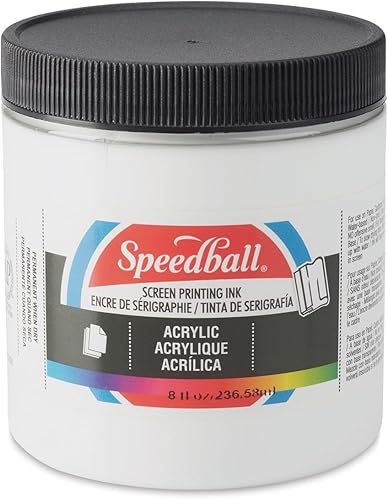 Speedball 004620, 4620, Tinta acrílica para serigrafía, 8 fl oz. 237 ml, color blanco