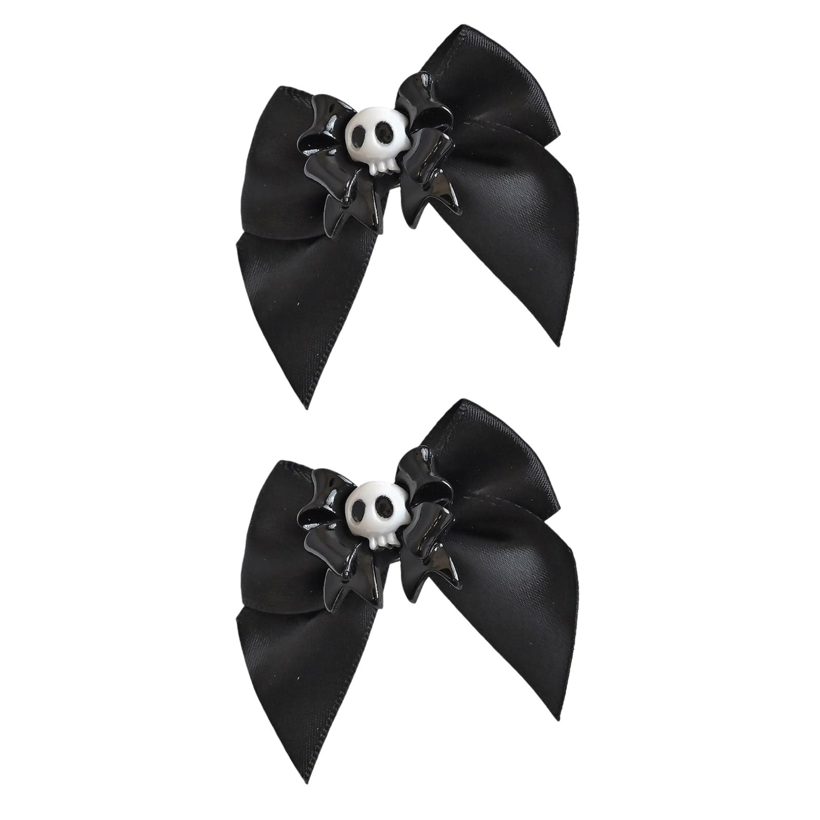 Xboka Girls Black Bows Halloween Hair Clips Skull Head Hairpins Costume Hair Clips Hairpin For Women Hair Accessories