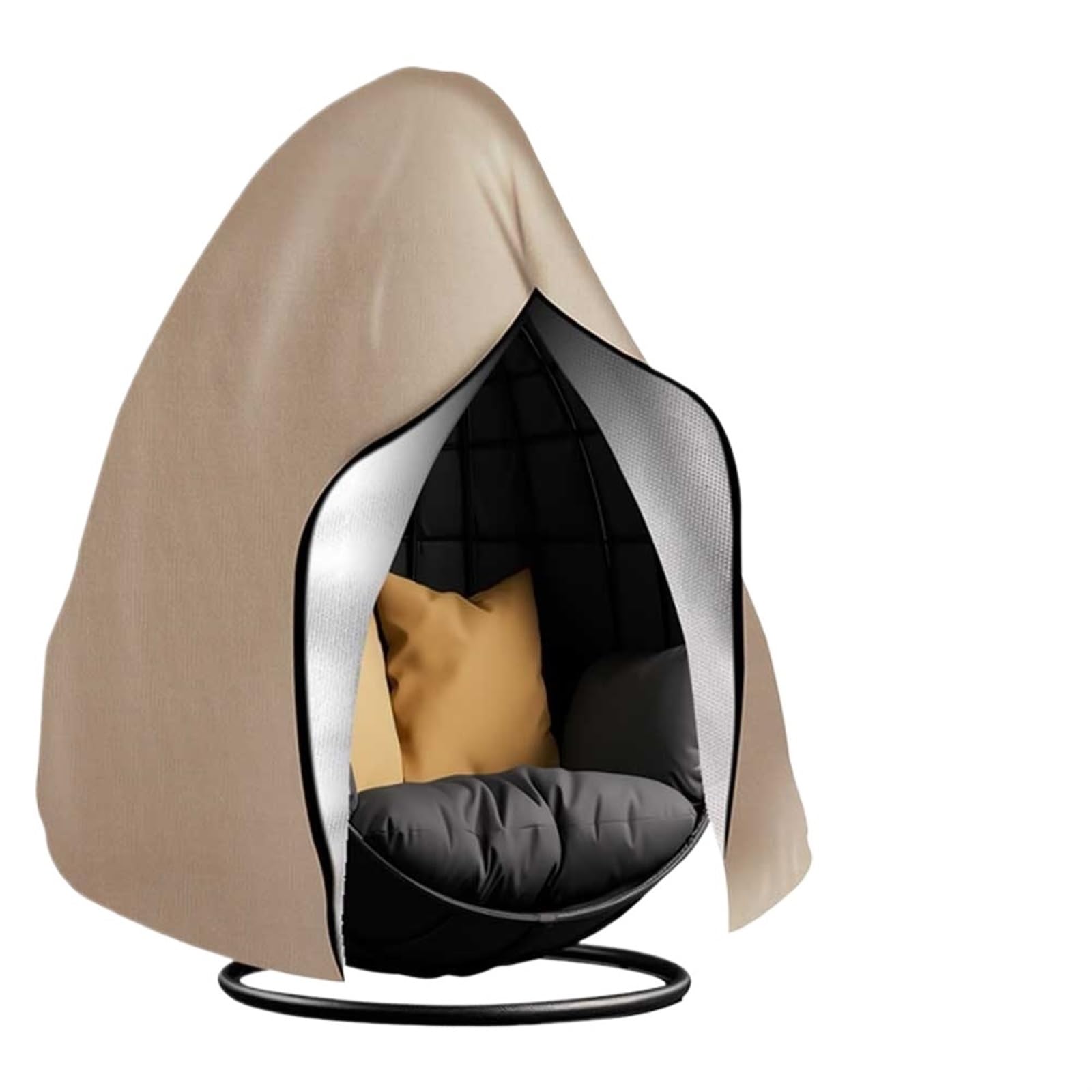 Gcyeidma Khaki Egg Chair Cover Patio Hanging Egg Chair Cover Waterproof 210D Heavy Duty Single/Double Seat Cocoon Swing Covers Garden Protector(,230X200cm)