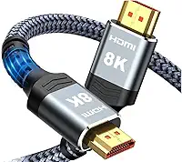 Cabo HDMI para HDMI 8K HDMI de Alta Velocidade Certificado 4K @240Hz, 8K @60Hz 48 Gbps, Revestimento de Alumínio Nylon Trançado Áudio e Vídeo Computador Televisão PS5 2 Metros - Premium