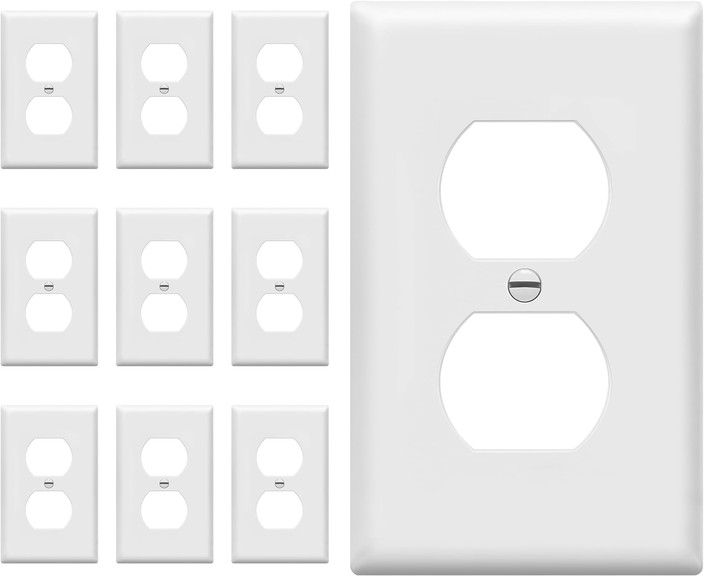 4 Pack Duplex Wall Plates Electrical Outlet Covers 1Gang 4.9" x 3.2" Unbreakable Polycarbonate