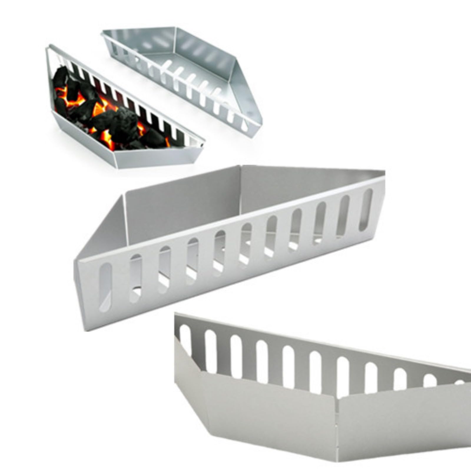 Generico Cestino per Carbone per Barbecue da 2 Pezzi Cestino per Grigliata di gamberetti Contenitore per Carbone Porta-Carburante per Barbecue Accessori Pesanti per portabricchette