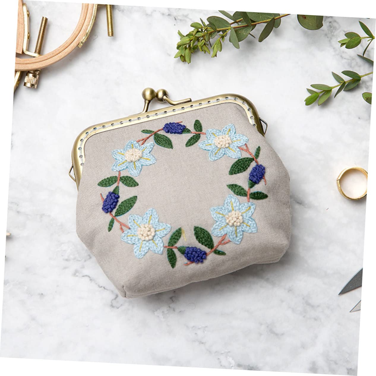 Operitacx 3sets Completo Di Kit Di Ricamo Fai Te Per Principianti Borsa Moneta Con Accessori Per Embroidery Include Tela Filo Di Lana Ago e Cornice Per Ricamo Per Donne e Bambine