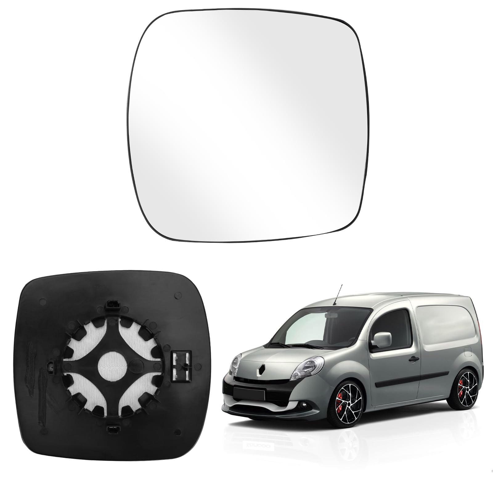 Verre De Rétroviseur Chauffant Pour Renault Kangoo I (1997-2003) – Gauche Ou Droit – Remplacement Facile, Compatible