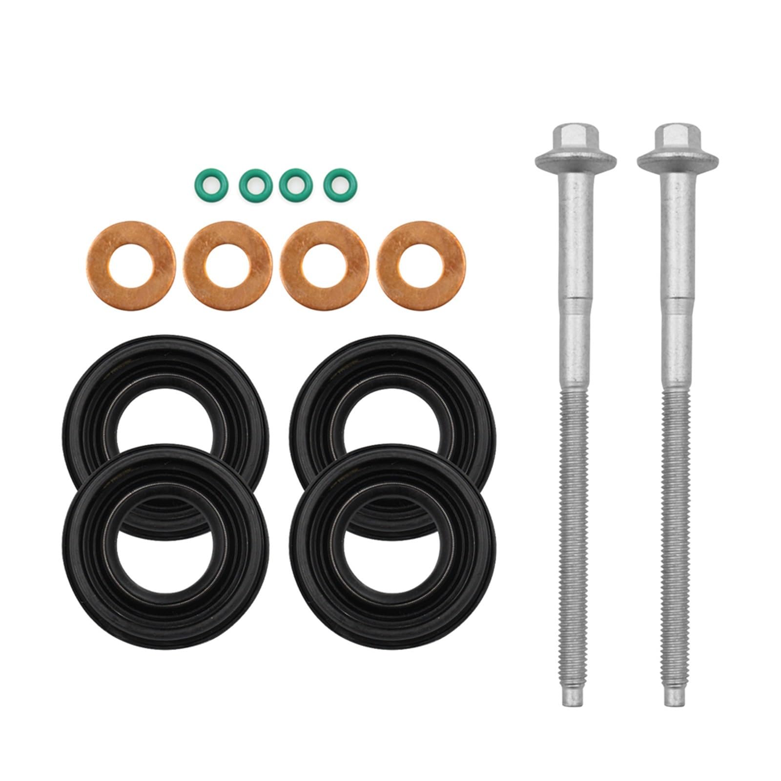 Jkelpv One Color Fuel Injector Nozzle Fit For Ford Transit Mk7 2.2 Tdci Diesel Injector Seal Kit & Injector Clamp Bolts 095000-5810 6C1q9k546ac Fuel Injector