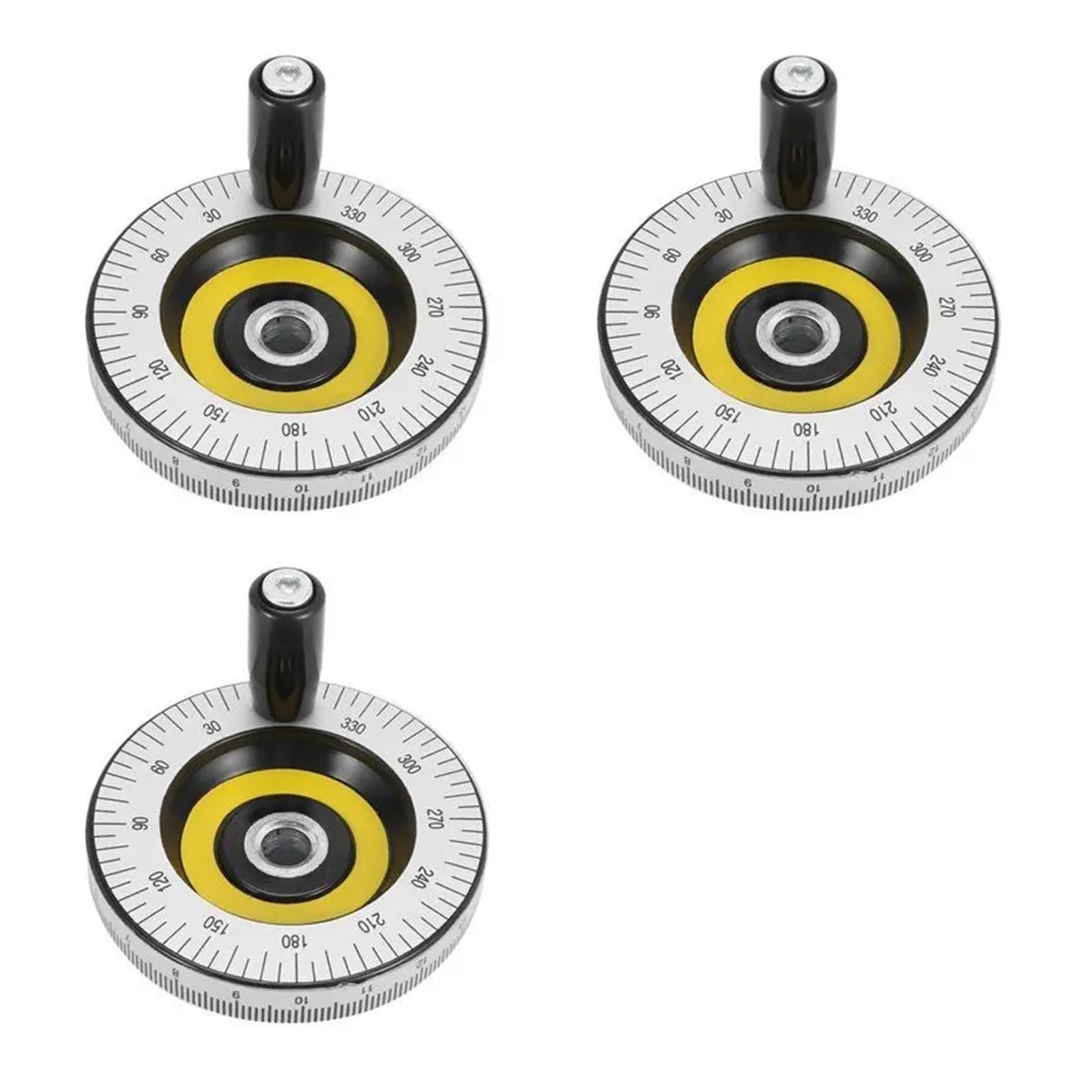 3 piezas de 80 mm de rueda de mano sólida con escala, piezas mecánicas, mango de máquina de baquelita, volante calibrado