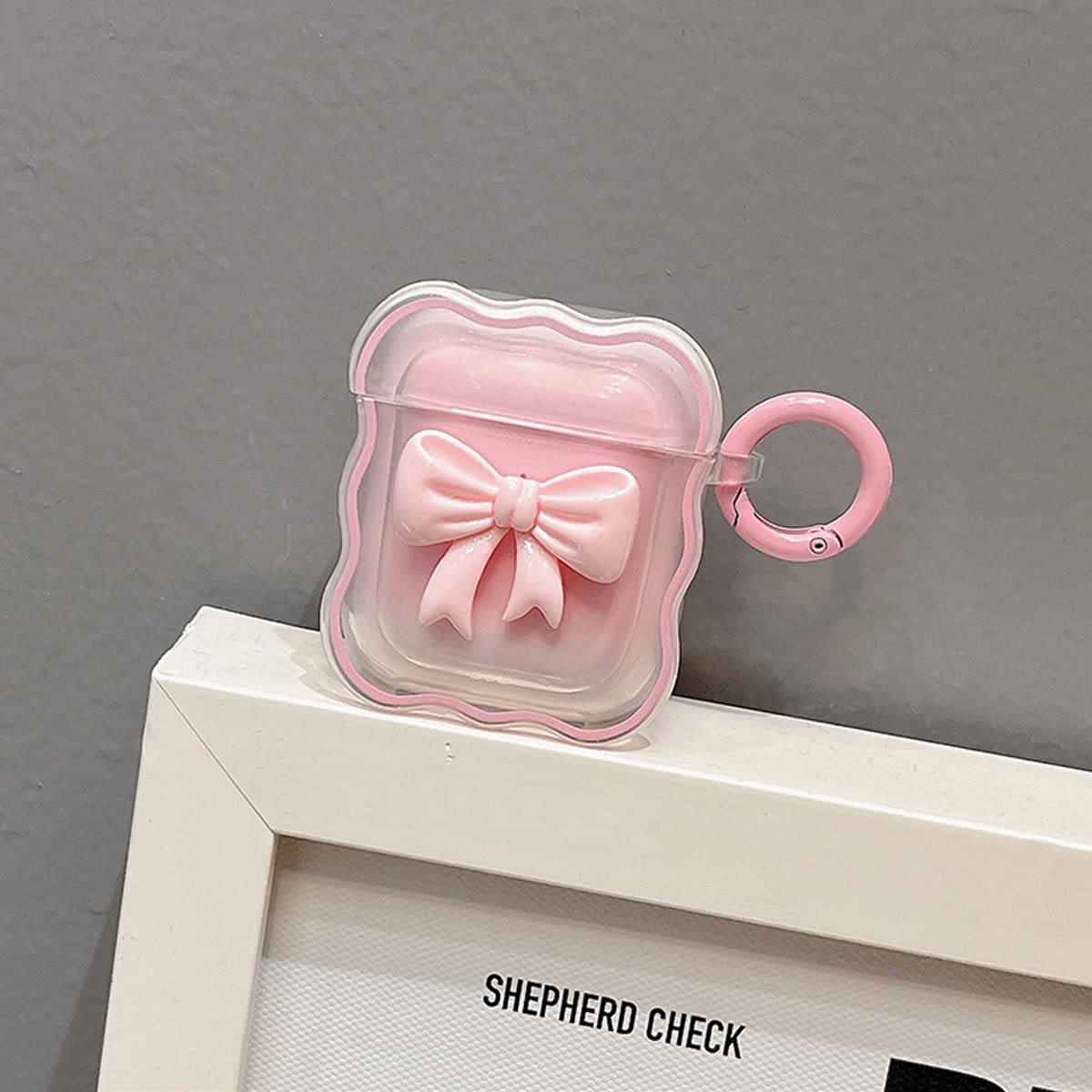 Amazon.com: Cute AirPod Case with Keychain Pink Bow Clear