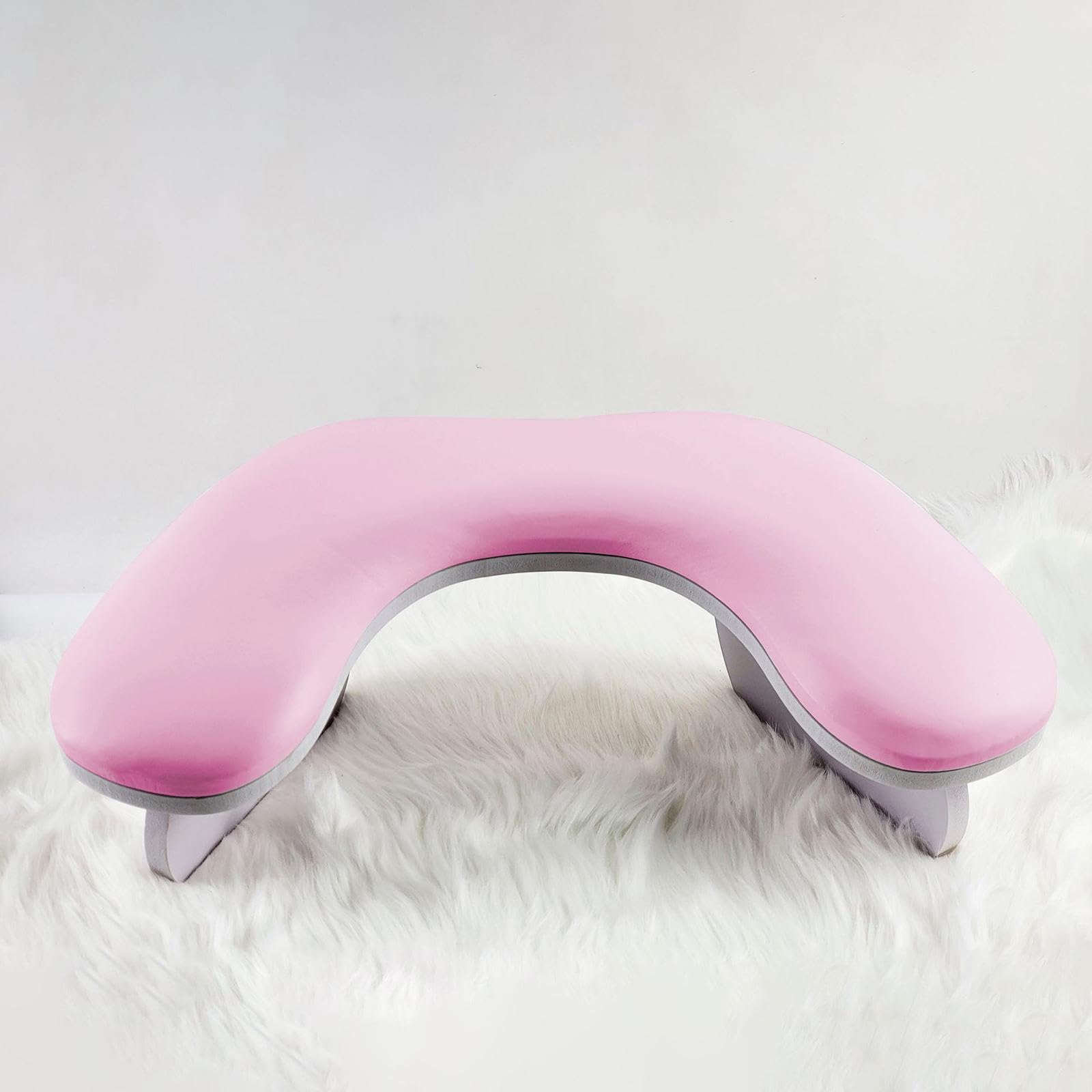 Reposabrazos de Poliuretano en Forma de U, Reposamanos de Poliuretano, Cojín para Uñas, Extraíble, para Peluquerías, Mujeres Y Niñas, Rosa