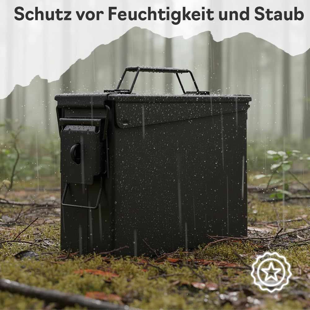 Trucky Boîte à munitions en métal avec couvercle, armée