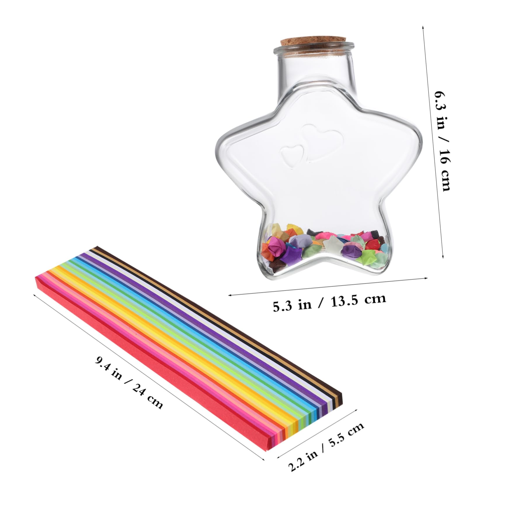 Kit de Papel de Origami en Forma de Figura Frasco de Vidrio