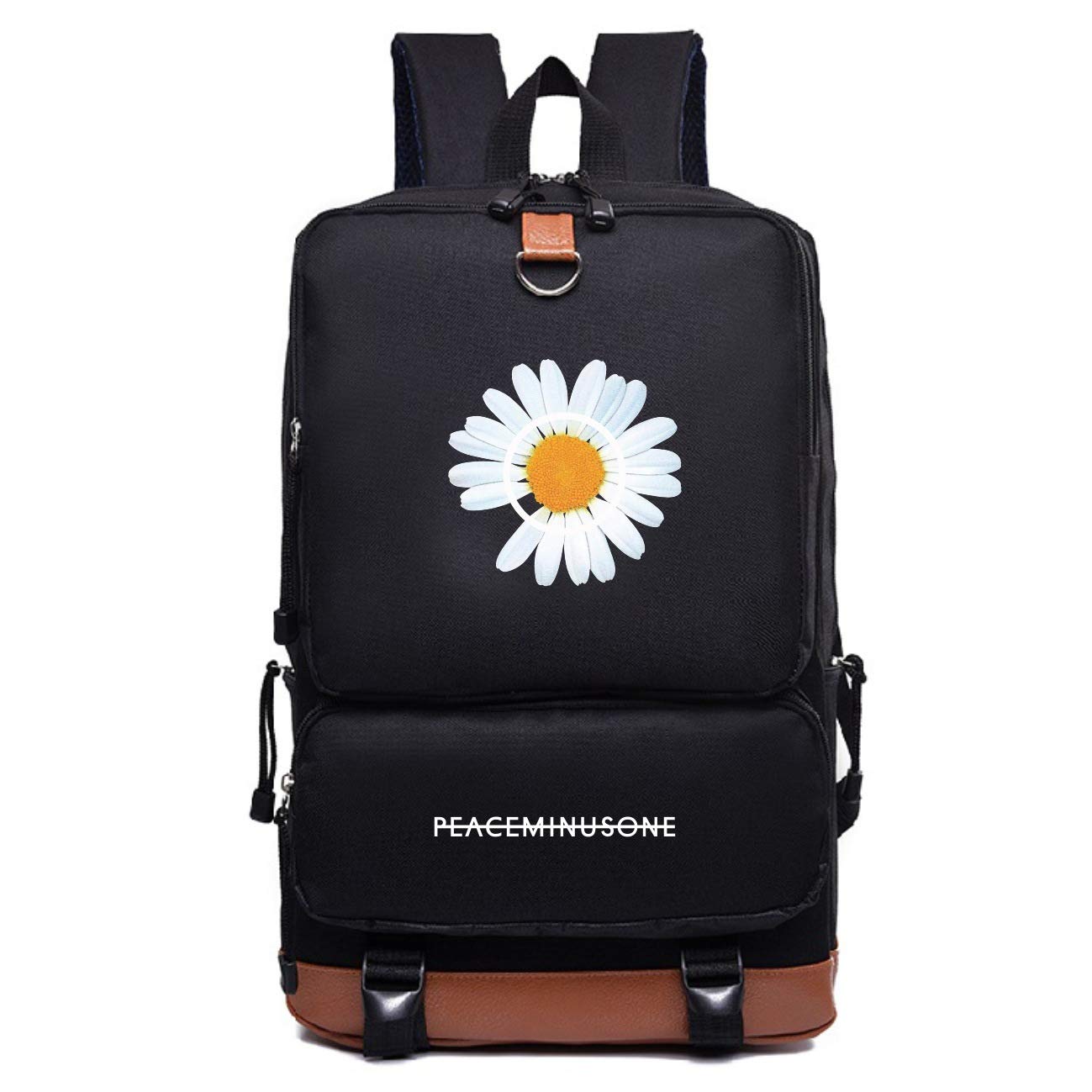 NCTCITYG-Dragon Backpack School Bag Daypack Gift Merchandise Laptop Bag College Daisy Print Travel Student Canvas Bag for Fan Men Women Boys Girls T.O.P Taeyang DAESUNG