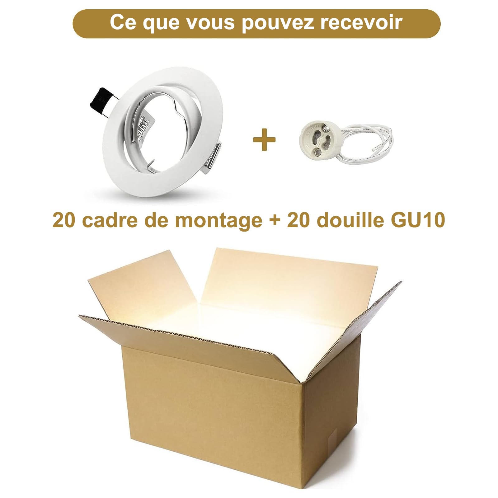 Allesgute Marco Foco Empotrable GU10, Blanco Redondo Metálico, Incl. Zócalo Para Bombillas LED o Halógenas, 30 Pack Marco Empotrado Ojo de Buey, Para Baño Sala Cocina