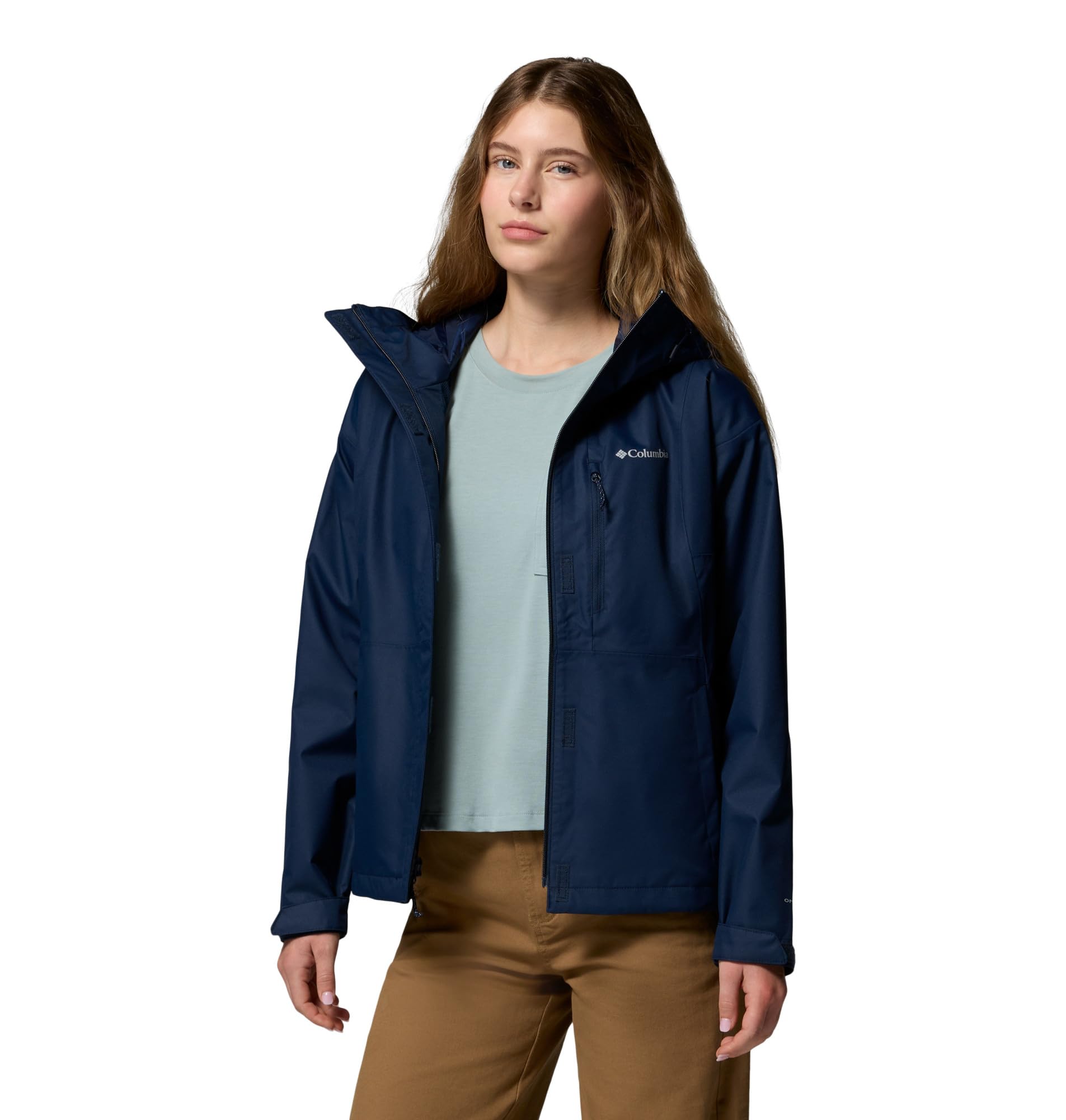 Columbia Damska kurtka Hikebound 2, wodoodporna, kurtka przeciwdeszczowa, Collegiate Navy, M