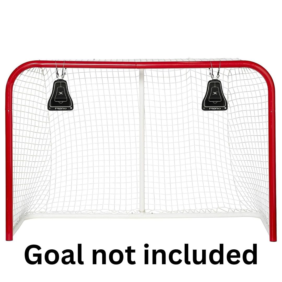 TronX Hockey Metal Bell Targets - 2 Pack of Metal Bells - Hockey Net Shooting Targets, Equipment to Help Improve Shot Accuracy for Kids, Teens, Adult Players (Large 2-Pack (10.5