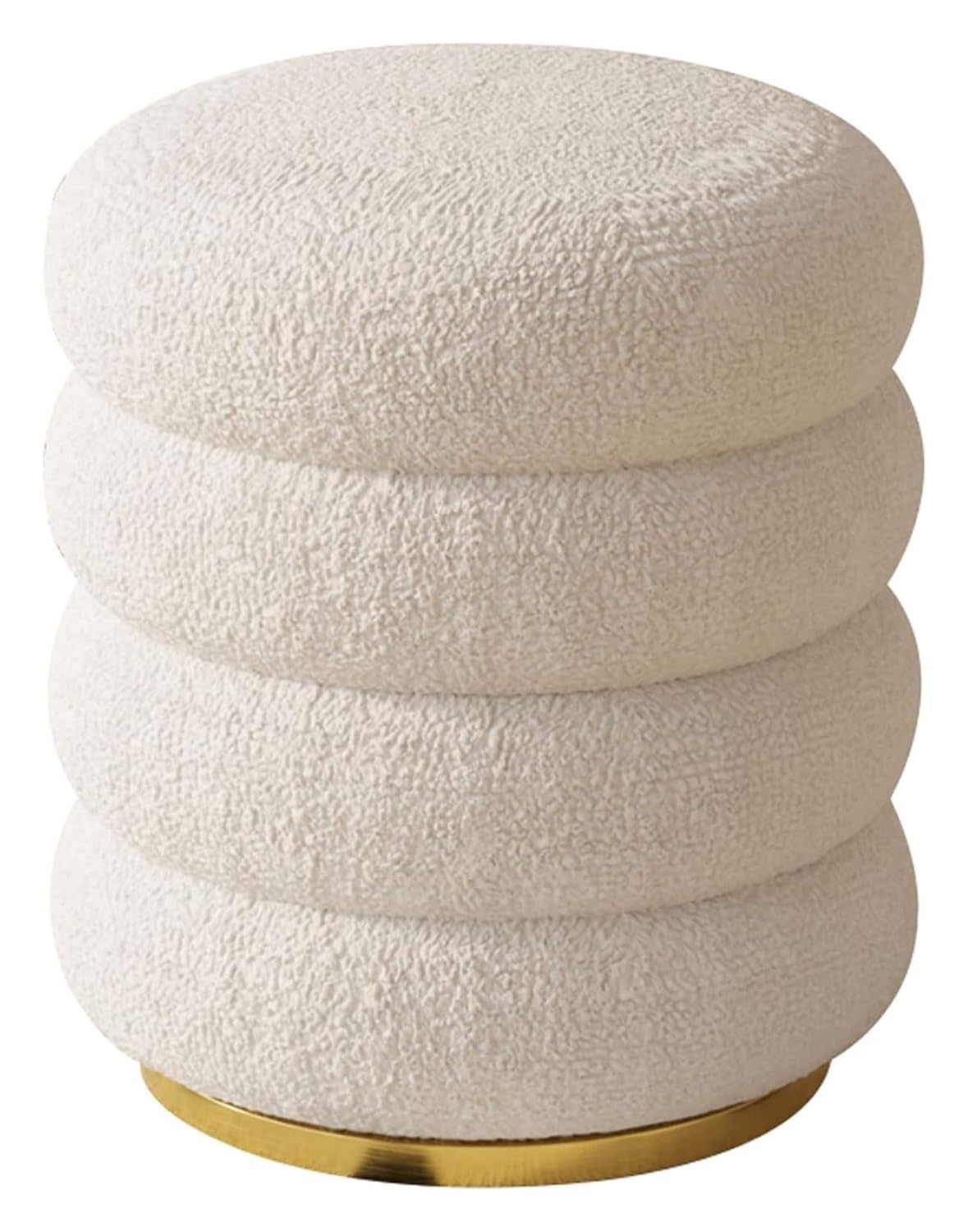 Tabouret de coiffeuse rembourré et confortable à base dorée chic