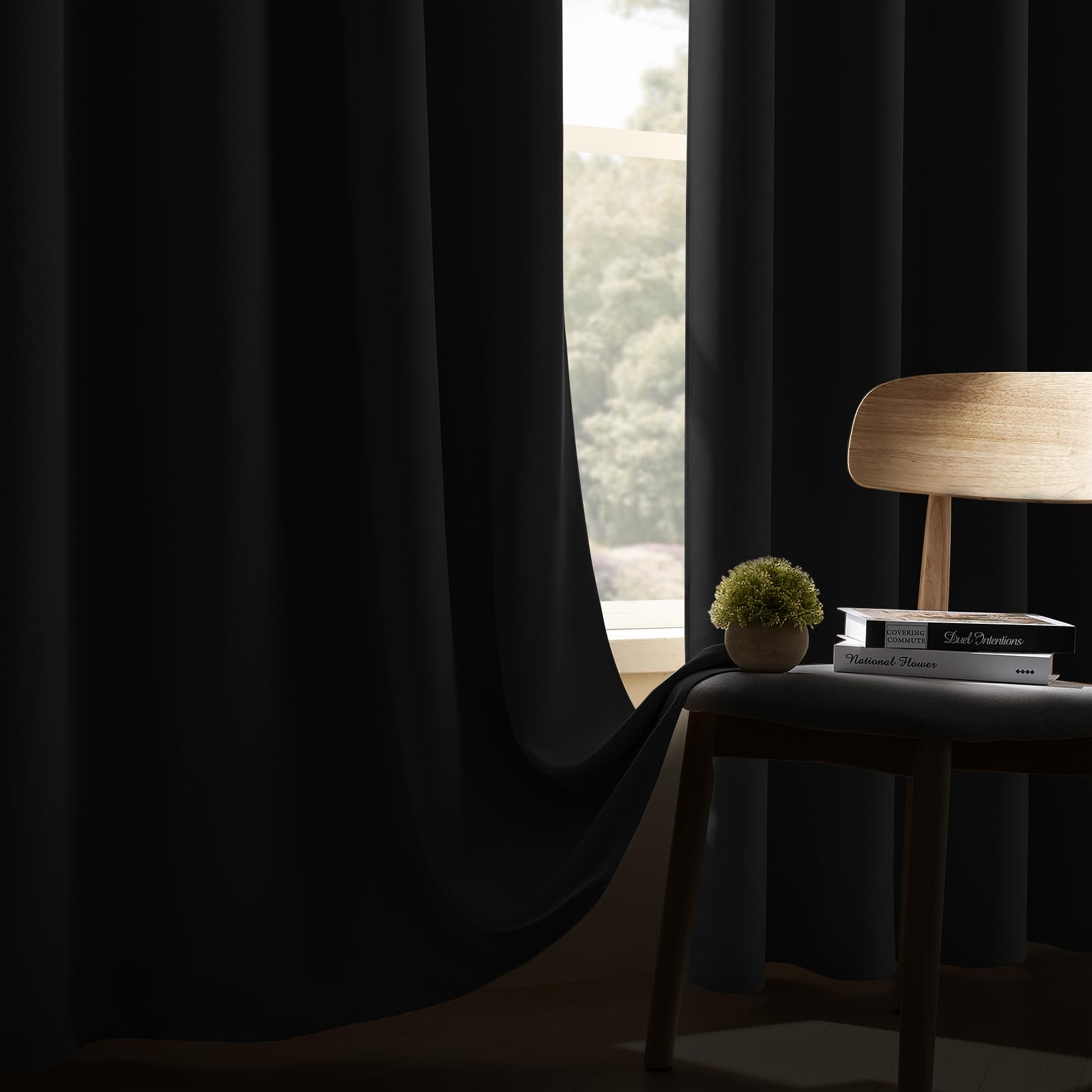 CUCRAF Dark Grey Blackout Curtains 84 inch Length 2 Panels Set - Image 4