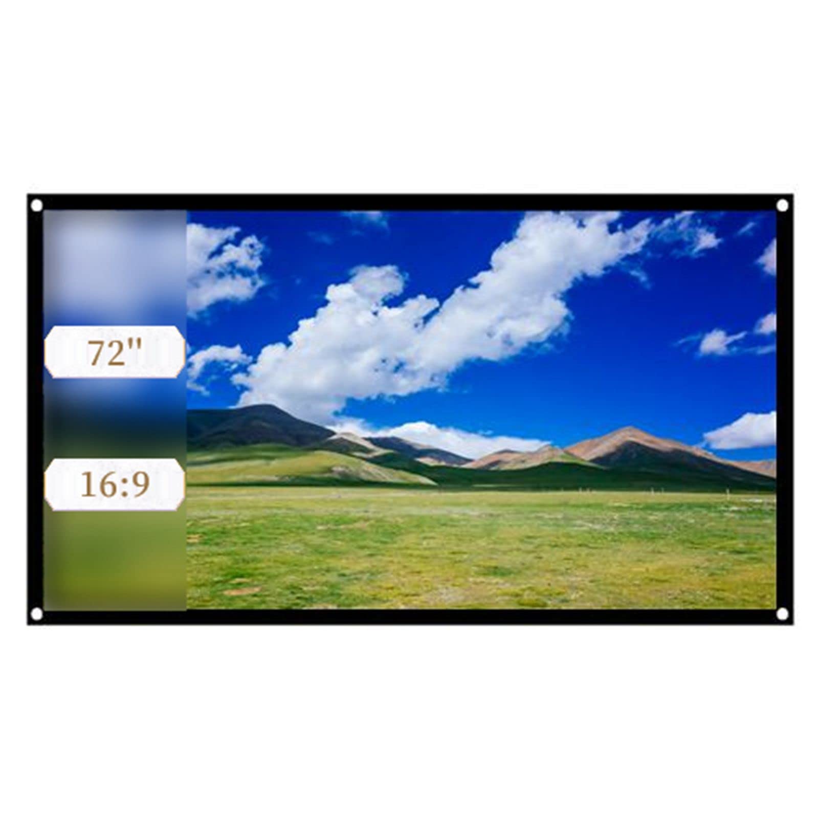 Écran De Projection Portable 72 Pouces 16:9 - Tissu Polyester, Pliable, Pour Intérieur Et Extérieur