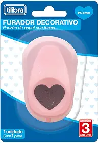 Tilibra - Furador Decorativo Coração - 25mm