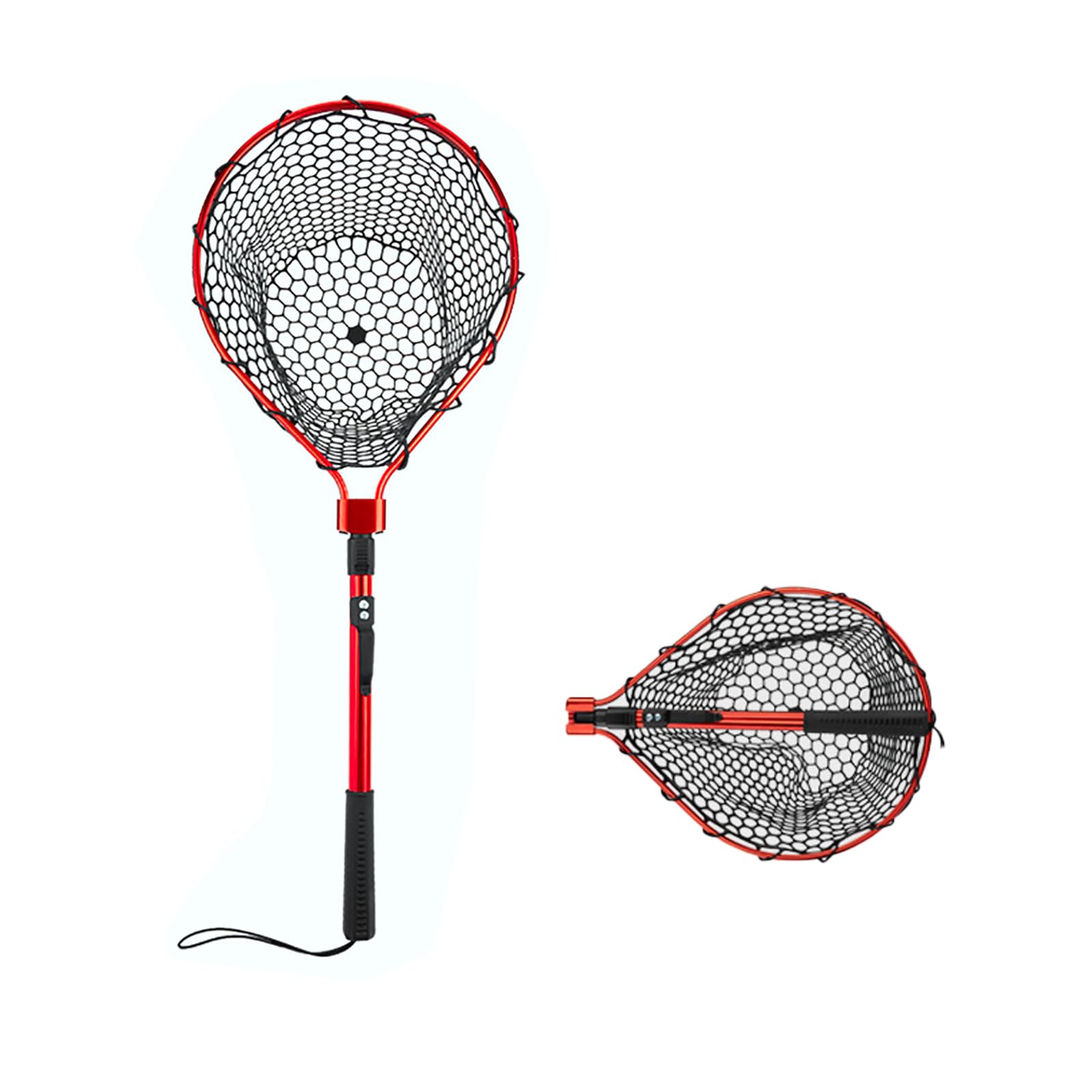 Retino da pesca in silicone, guadino pieghevole e leggero, manico in alluminio resistente per una facile cattura, rilascio, trasporto e stoccaggio