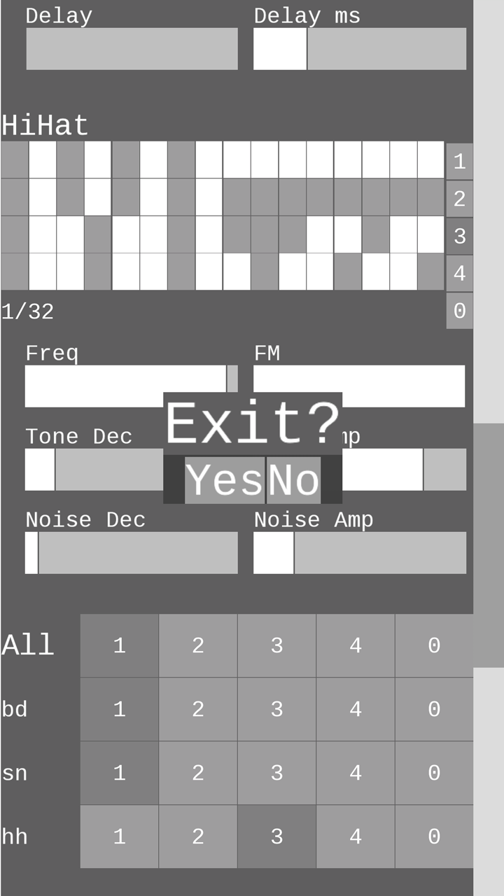 Dragon Drum Machine Synthesized lightweight glitch drum machine and effects